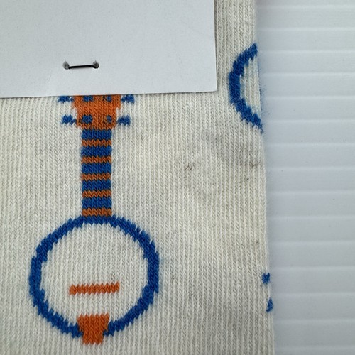SOCK Club BANJO Men's One Size Orange Blue Made In USA - Picture 5 of 5