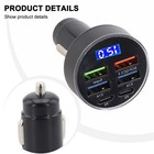High Speed Charging Car Charger Adapter with LED Display and USB Ports