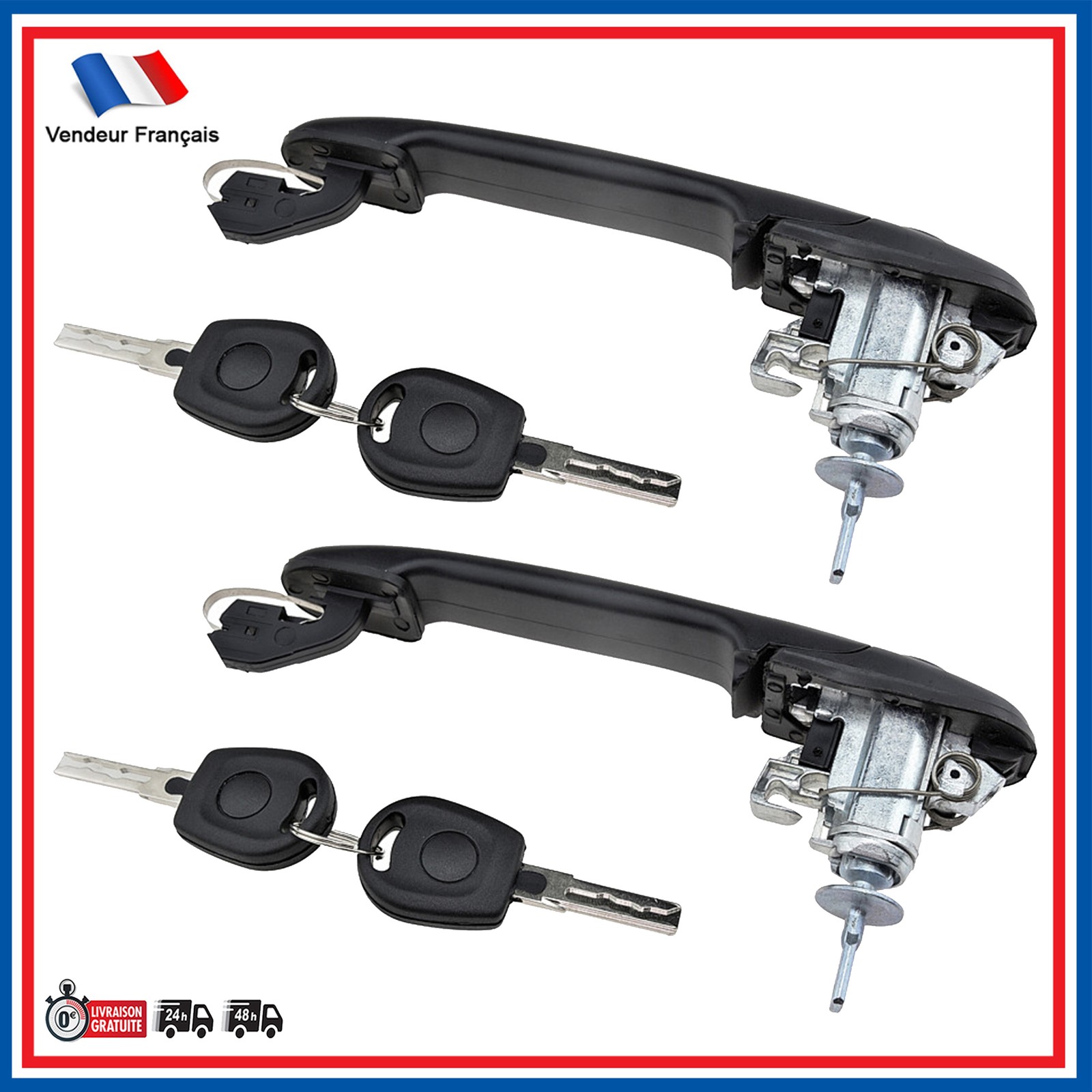 Poignées de portes AVG AVD en ABS renforcé 7M0837207B pour Volkswagen Sharan