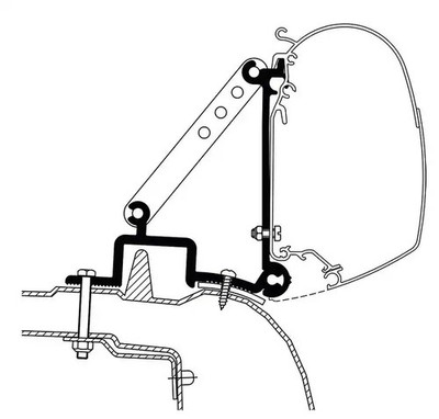 Thule Omnistor 5200//8000/4200/3200 Adapter für Master II/Movano A bis Bj. 2010
