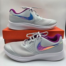 Nike Star Runner 3 GS Grey Purple Iridescent Kids Running Shoes CW3294-001 5.5Y