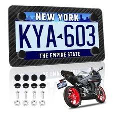 Motorcycle License Plate Frame Stainless Steel,Personalized Carbon Fiber Lice...