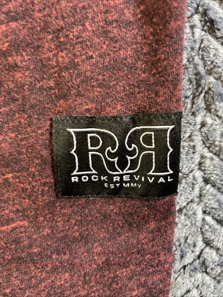 Rock Revival Men's Dark Red Cotton Graphic T-Shirt Size XL - Image 4 of 4