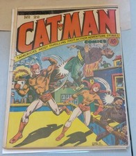 CATMAN COMICS  22 1943 The Hood Ragman Hitler Stories Missing Pages PR