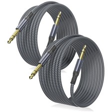 High-Quality 15ft TRS Instrument Cable, Gold-Plated 6.35mm for Superior Sound