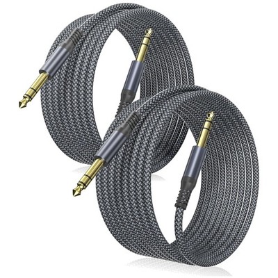 High-Quality 15ft TRS Instrument Cable, Gold-Plated 6.35mm for Superior Sound