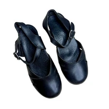 DANSKO Women's Margrete Mary Jane Clog Leather Sandal Ankle Strap Black Size 39