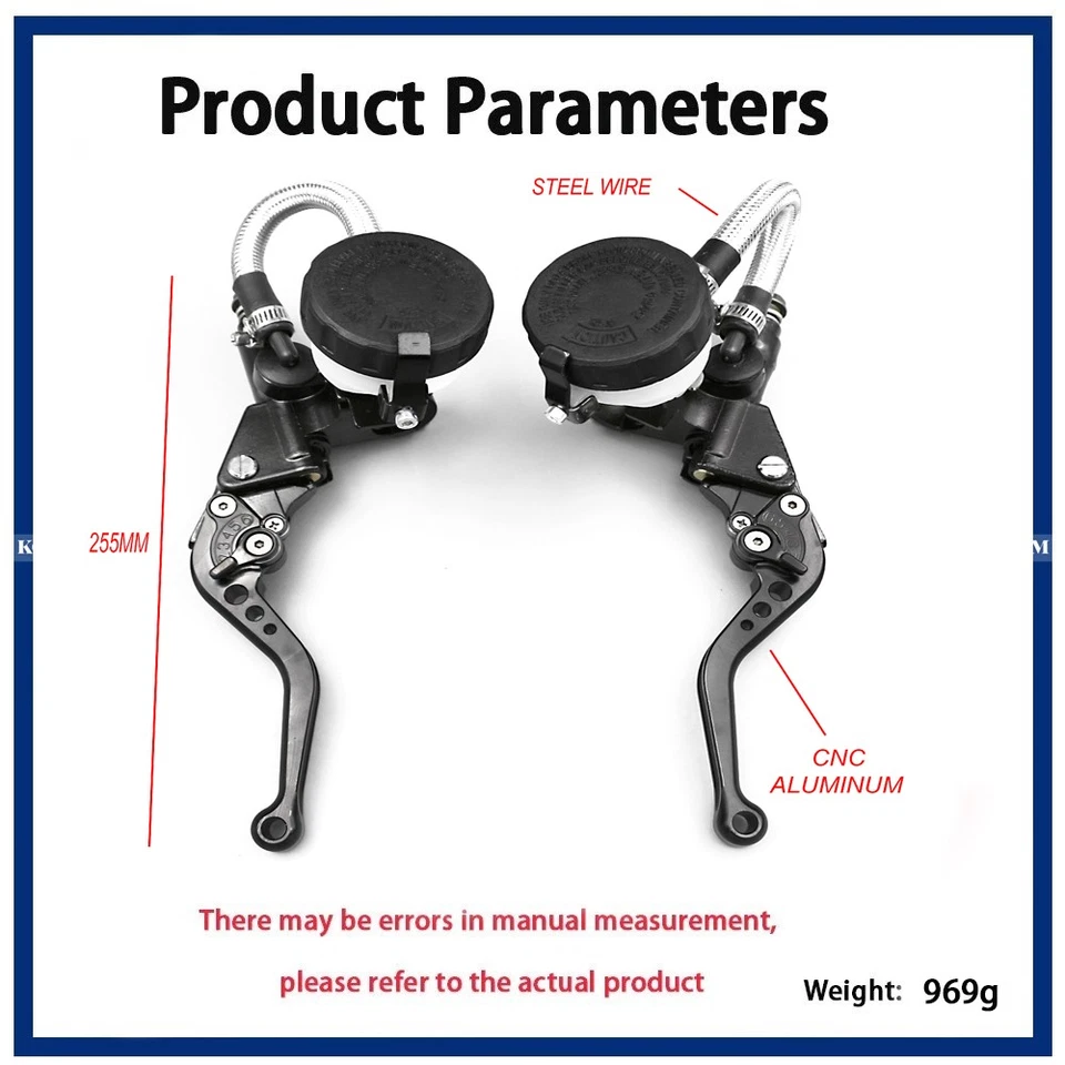 Juego de palancas de freno de embrague de 22 mm cilindro maestro depósito apto para motocicleta Yamaha Foto 2 de 4