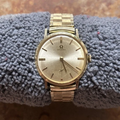 Vintage OMEGA 14K GF SubSecond Wind Cal H6302 runs  Original Bracelet Ba G2U