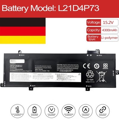 Replacement for Lenovo L21D4P73 L21L4P72 L21M4P74 L21D4P72 214P73 Akku Battery
