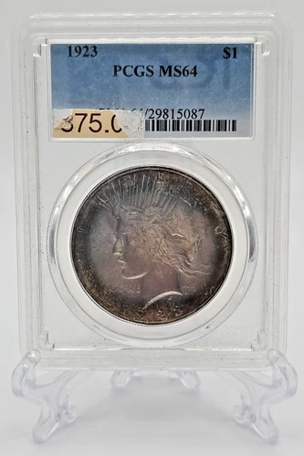 Dark Horse PCGS MS64 1923 (P) Silver Peace Dollar $1 Insane Choice BU 💎 Toning+