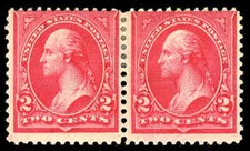 US # 266/267  2¢ Washington Types II/III Pair, Average to Fine OG Hinged