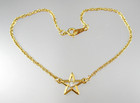 Clear Rhinestones 9" Bracelet Anklet 9248 Avon Gold tone Chain Open Star