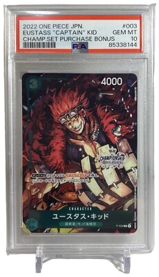 PSA 10 Eustass Captain Kid P-003 Championship Promo One PSA 10 Eustass Captain Kid P-003 Championship Promo One