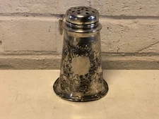Vintage Homan MFG Company Silverplate Sugar Shaker with Grapevine Decorations
