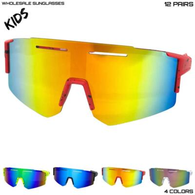 Großhandel Viel Kinder Jungen oder Mädchen SPORTS Retro Wrap Shield Sun Glasses