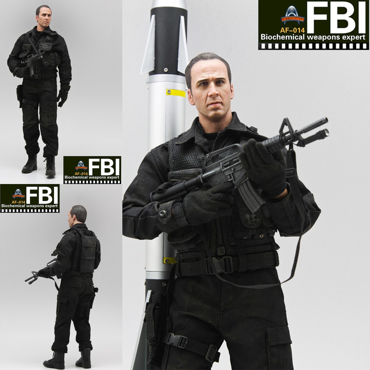 ミリタリー FBI Biochemical weapons expert Art Figures FBI AF014 Nicolas Cage 1/6 Action Figure Model