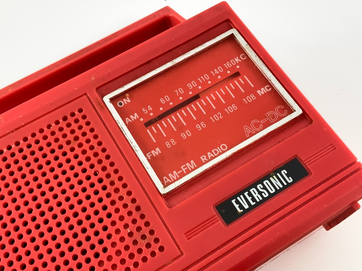 Eversonic ラジオチューナー Vintage Red Eversonic AM FM Portable Radio E96180 EE475 | eBay