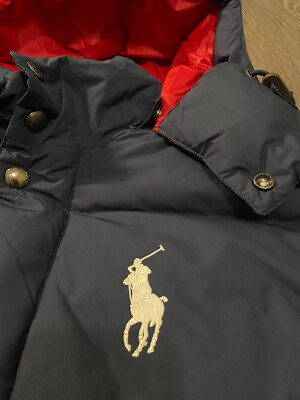 Polo Ralph Lauren Navy Red USA #18 Big Pony Down Hooded Polo Ralph Lauren Navy Red USA #18 Big Pony Down Hooded