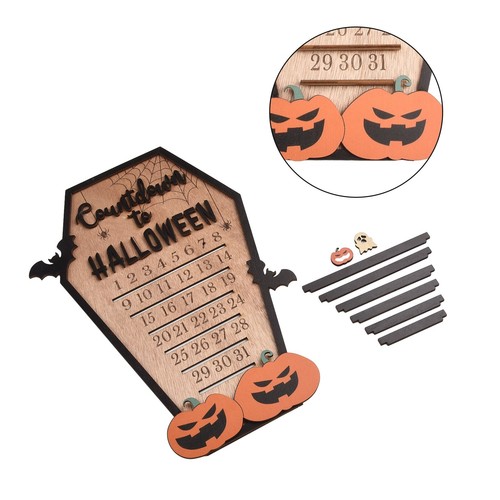 Decoración de cuenta regresiva de Halloween con delicada textura de madera y diseño avanzado - Imagen 8 de 12
