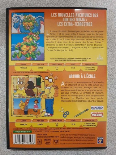DVD 2 Películas - Las Tortugas Ninja Vs Los Extraterrestres - Arthur Regreso A - Imagen 2 de 2