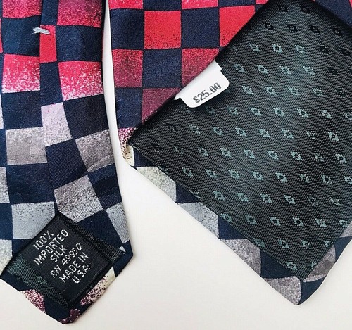 John Hill Tie Checkered Black White Red Racing Flag NASCAR Swing USA Mechanic - Picture 5 of 10