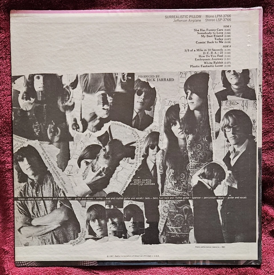 RARE SEALED MONO! 1967 JEFFERSON AIRPLANE Surrealistic Pillow GORGEOUSLY SEALED! Foto 2 de 4