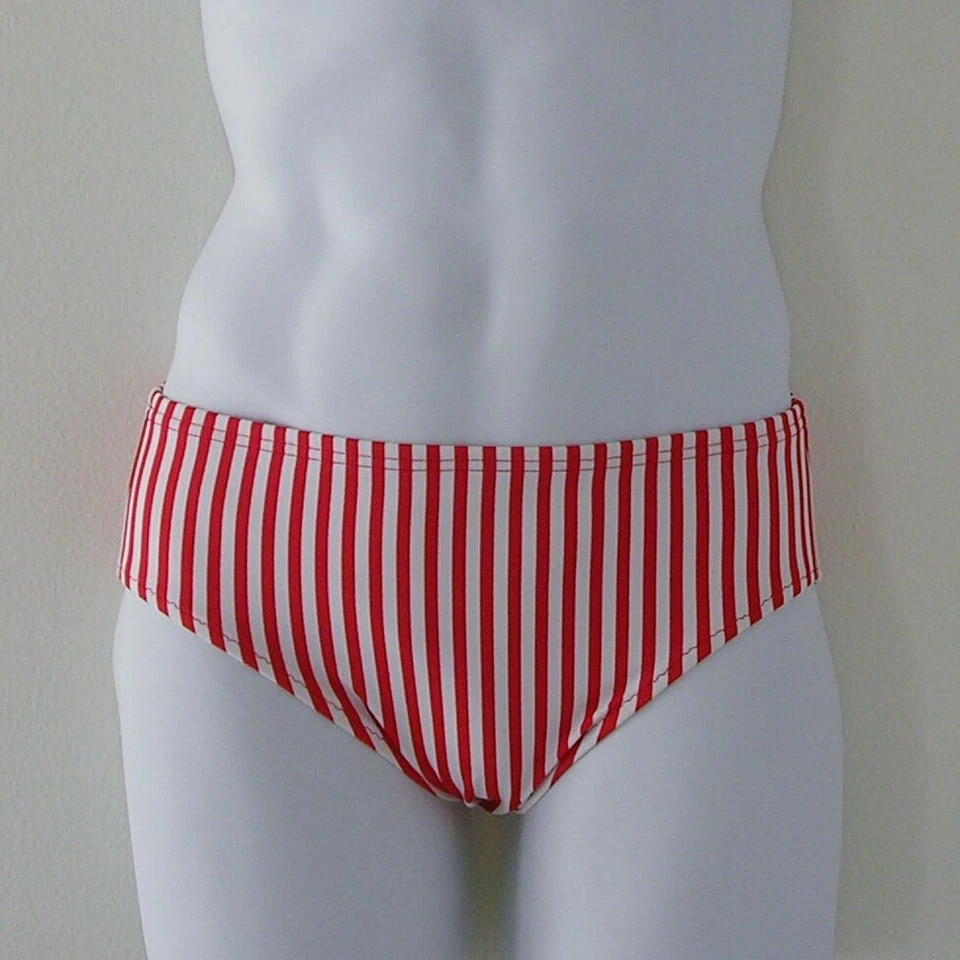 Мужские заниженной плавать краткое купальник в регулярный или низкий подъем в красный конфеты полоски - Изображение 4 из 4