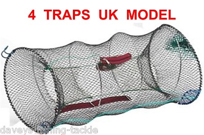 4 UK KREBSEFALLEN LEBENDKÖDER TROPFENKESTER KRABBENGARNELEN GARNELEN HUMMER TOPFKÄFIG