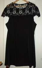 Ladies XL Little Black Dress Knee length Short Sleeve lace sleeves