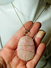 NWT Authentic Disney Parks Gold Tone Wire Pink Stone Pendant Chain Necklace B1