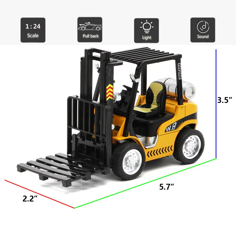 1/24 Forklift Truck Toy Construction Vehicle Model Diecast Toy Car for Boys Kids - Image 2 of 4