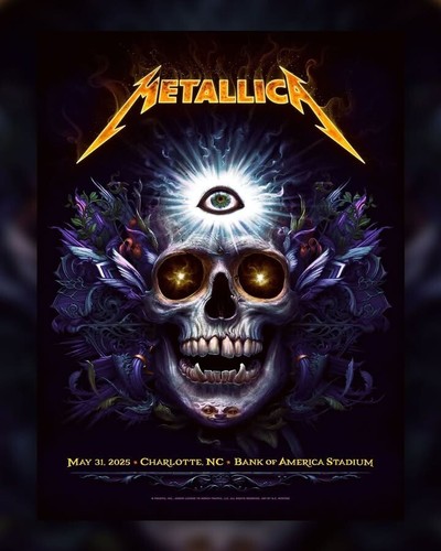 HOT!! Metallica M72 Charlotte 2025 At Bank Of America Stadium May 31 Poster