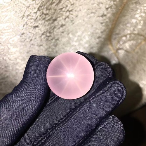 Esfera de cuarzo rosa estrella natural de 25,5 mm muestra de cristal curación - Imagen 6 de 6