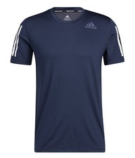Adidas Men Tech-Fit Fitted Shirts Running Navy T-Shirt GYM Tee Jersey HE4590