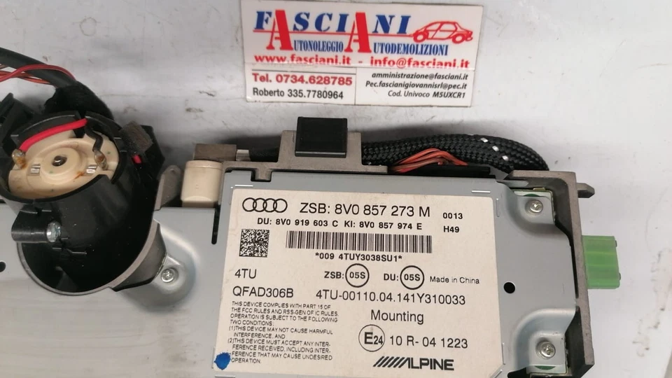 8V0857273M Originale Audi A3 S3 RS3 8V Schermo GPS Schermo 8V0857273 Alpine - Immagine 2 di 3