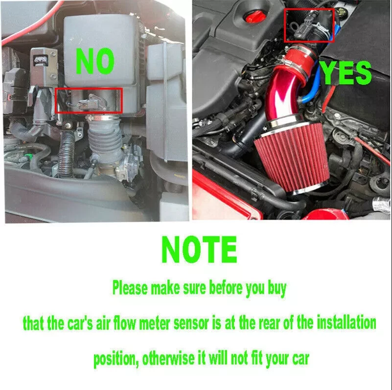 BK 3“/76mm Car Cold Air Intake Filter Induction Kit Pipe Power Flow Hose System - Imagem 3 de 4