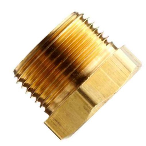 Brass Bushing Fitting Pipe NPT 1/2” Male to 3/8” Female Gauge Adapter N-6J