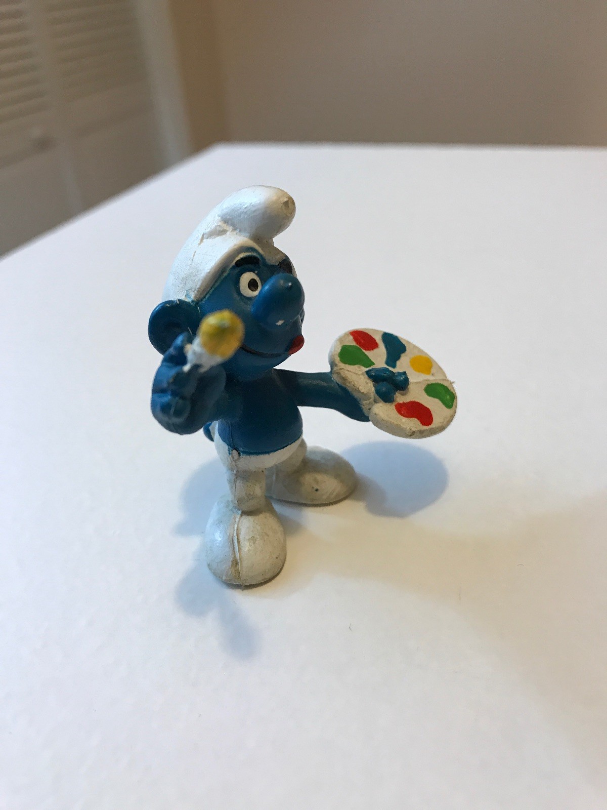 Smurfs Artist Smurf Painter 20045 Paint Brush Figure Vintage PVC Peyo