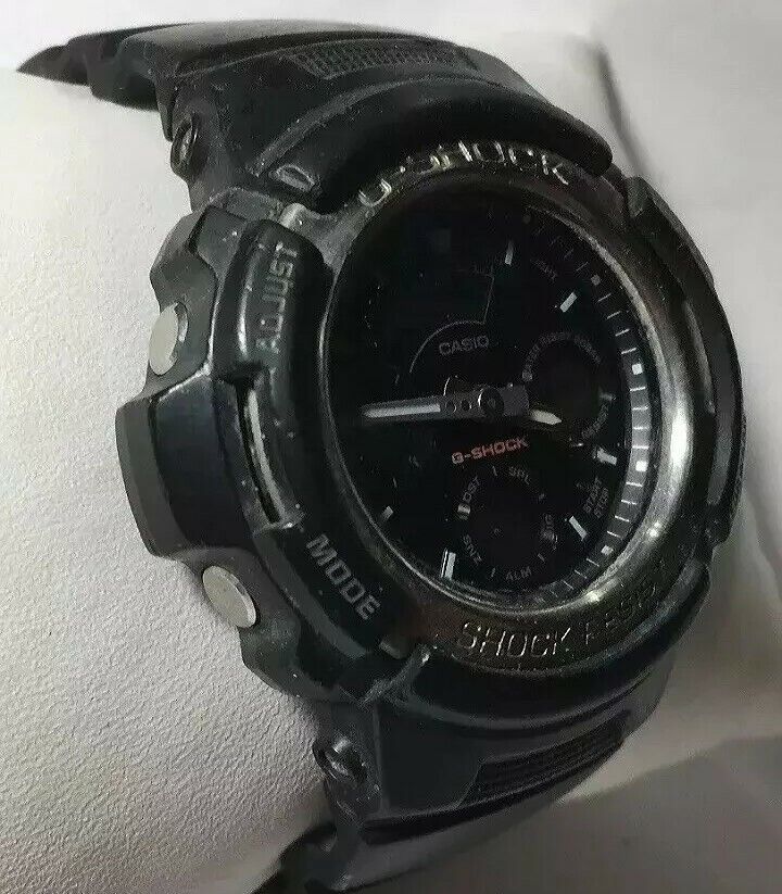Casio G-Shock Watch 4778 Aw590 Digital Analog 200m Steel Silver Bezel Black Band Casio G-Shock Watch 4778 Aw590 Digital Analog 200m Steel Silver Bezel Black Band