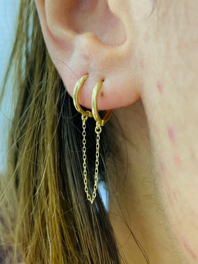 Double piercing shop earrings hoops