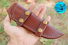 GENUINE LEATHER ENGRAVED CUSTOM HANDMADE SHEATH FOR FIXED BLADE KNIFE / HOLSTER