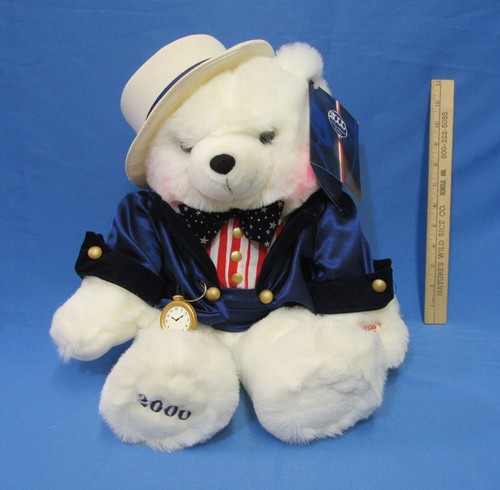 Oso de peluche patriótico peluche musical 2000 American Ed America EE. UU. rojo blanco azul - Imagen 3 de 5