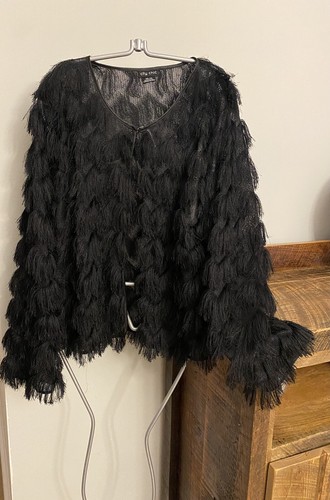 Plus Size City Chic Jacket Fringe Crop Fever XXL 24