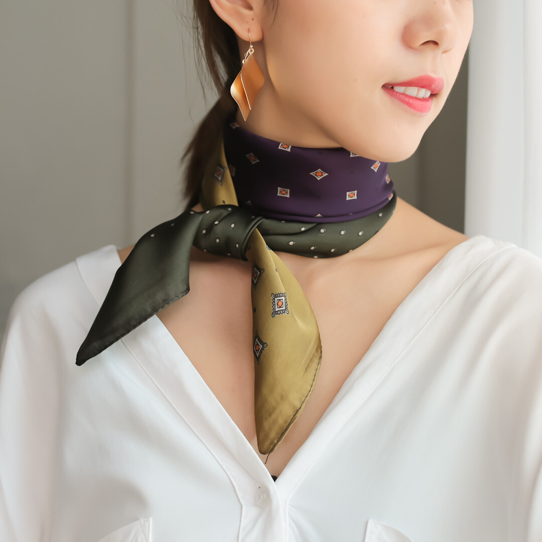 Women Print Silk Head Neck Satin Hair Ties Bands Small Square Scarf  Neckerchief | eBay