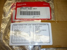 étiquette précaution cadre honda vt 125 c shadow 2003 87520-kgb-901