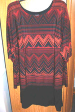 Women's Ladies Plus Size 2X Covington Geometric Design Dress Slip On NEW