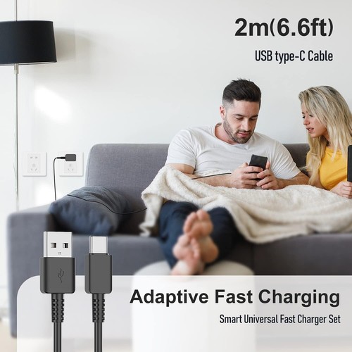 Original Samsung Galaxy S24 S23 S22 S21 S20 S10 15W Fast Charger & USB-C Cable - Picture 7 of 17