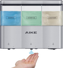 Touch-Free Shower Shampoo Dispenser Wall Mount Triple Chambers 3 X 10 Fl.Oz. Bat