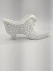 Vintage Fenton Hobnail White Milk Glass Cat Head Shoe Slipper